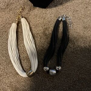 Elegant Black and White Necklace Set